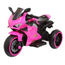 Moto Elétrica Infantil 6V Super Moto 3 Rodas Triciclo Rosa