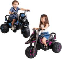Moto Elétrica Infantil Até 30kg Azul Rosa Brinquedo - Biemme