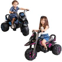 Moto Elétrica Infantil Biemme Fox Dark 6V Adesivo Duplo Rosa/Azul Moto Elétrica Infantil Biemme Fox Dark 6V Adesivo Duplo Rosa/Azul