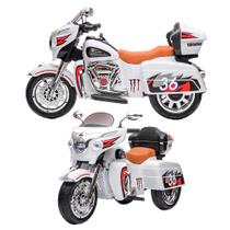 Moto Elétrica Infantil Com Baú Passeio Criança Cor Branca - Bang Toys