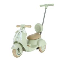 Moto Elétrica Infantil Com Empurrador Laço Verde