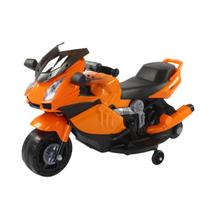 Moto Elétrica Infantil Criança 3 Anos 25kg 3km/h Bateria Recarregável 6V Luz Musica Som Frente Ré Com Rodinhas Laranja