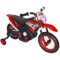 Moto Elétrica Infantil Criança +3 Anos Motocross 6V 4,5km/h Até 25kg Com Musica Luz e Som Vermelho