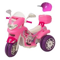 Moto Eletrica Infantil Fashion Sprint Turbo Pink Com Capacete E BaÚ - BIEMME
