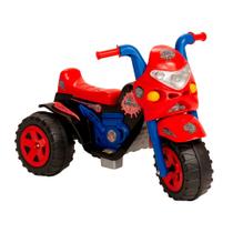 Moto eletrica infantil meninos spider aranha gp raptor 6v com som e luz