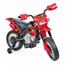 Moto Elétrica Infantil Motocross Motinho Aventura 6V Vermelha