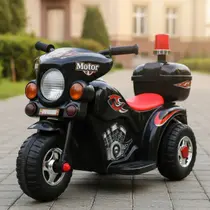 Moto Elétrica Infantil Polícia com Baú 6v Som e Luz Giroflex