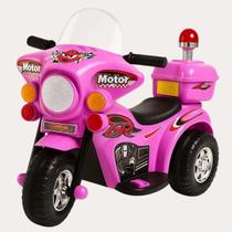 Moto Elétrica Infantil Polícia com Baú 6v Som e Luz Giroflex
