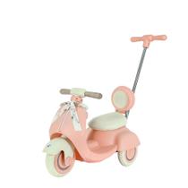 Moto Elétrica Infantil Scooter Com Empurrador Dirigível, Laço de Fita, Luz e Sons Unitoys