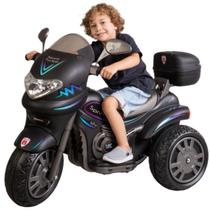 Moto Elétrica Infantil Sprint Turbo 12V Adesivo Duplo Rosa/Azul Com Capacete Luz E Som