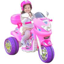 Moto Elétrica Infantil Sprint Turbo 12V Rosa Com Luz Som E Capacete