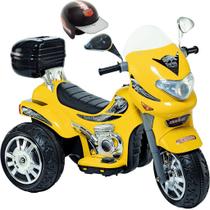 Moto Eletrica Infantil Sprint Turbo Amarelo 12V Biemme Capacete