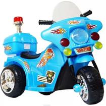 Moto Elétrica Infantil Triciclo Bombeiro Polícia Azul