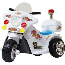 Moto Elétrica Infantil Triciclo Bombeiro Polícia Branco