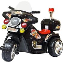 Moto Elétrica Infantil Triciclo Bombeiro Polícia Preto