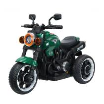 Moto eletrica infantil verde 3 rodas 6v - shiny toys
