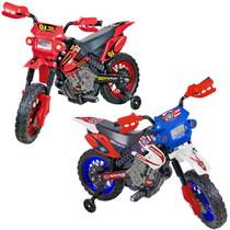 Moto Elétrica Motinha Brinquedo Mini Moto Motocross 6v Infantil Criança Homeplay Realista Apartir de 3 anos até 20 kg com Rodinhas de Apoio e Farol