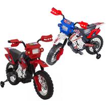 Moto Elétrica Motinha Brinquedo Mini Moto Motocross 6v Infantil Criança Homeplay Xplast Realista até 20 kg com Rodinhas de Apoio e Farol