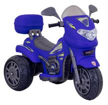 Moto Elétrica Sprint Turbo Power Azul com Capacete 12V 679 Biemme com farol e setas com luzes