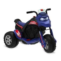 Moto Elétrica Thunder 12V Preta E Azul - Bandeirante 2770