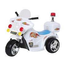 Moto Elétrica Triciclo Infantil Criança Até 17kg 6v Com Luzes Sons e Acelerador Branco Importway