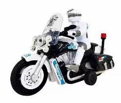 Moto Escolta Policial Azul com Luz e Som Veiculo de Brinquedo - Bbr R3277