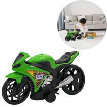 Moto Esportiva Com Rodas De Fricção Miniatura Colecionador
