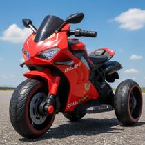 Moto Infantil Elétrica Super Moto 3 Rodas Som Luz Frente e Ré