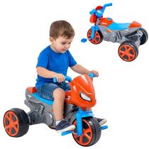 Moto Infantil Rider Homem Azul Aranha Triciclo Pedal Passeio