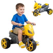 Moto Infantil Rider Menino Triciclo Pedal Passeio Amarelo