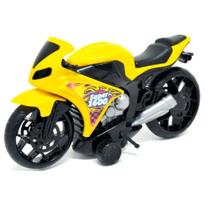 Moto Infantil Super 1600 Com Fricção 33cm Amarela 195 - BS Toys