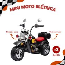 Moto Motinha Motocicleta Elétrica Infantil 6V Música Luz Som Suporta Até 30kg