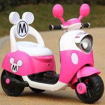 Moto Motinho Triciclo Elétrico Infantil Mini Crianças Mickey Mouse Disney Desenho Rosa - Car Kids