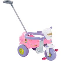 Moto Motoca Triciclo Infantil Tico Tico Bichos c/ Empurrador - Rosa / Lilás - Magic Toys