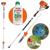 Moto Podador VP3300L Vulcan 33cc 1,3HP 10.000RPM Á Gasolina 2 Tempos Moto Poda Profissional C/ Extensor + ÓLEO STIHL 2T CASTROL