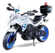 Moto Polícia Brinquedo Infantil Super Realista - 26cm - Roma - Roma Brinquedos