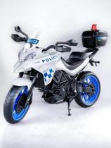 Moto Policia c/ Bau + Sirene - Realista - Roda Livre - 26cm