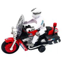 Moto Policial Miniatura Fricção com Luz Som e Boneco