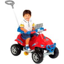 Moto Quadriciclo Pedal Infantil Quadri Toys c/ Capacete - Vermelho - Magic Toys
