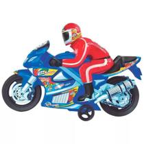 Moto Racer Com Piloto Azul 703 - Lider