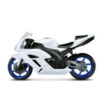 Moto racing motorcycle 22cm branco roma miniatura de moto