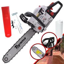 Moto Serra À Gasolina 2T TCS58H Toyama Com Sabre 18 Corrente 32 Dentes Motosserra Profissional 55cc 3,2HP Ideal Para Desdobra de Madeira