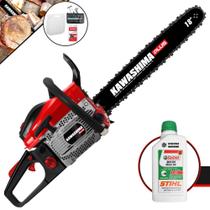 Moto Serra À Gasolina Kawashima KCS-550P PLUS 54,6cc Alta Potência e Rotação Motosserra Com Carcaça de Magnésio, Sistema Antivibração e Sabre 18' + 1 ÓLEO STIHL 8017 2 TEMPOS Moto Serra À Gasolina Kawashima KCS-550P PLUS 54,6cc Alta Potência e Rotação Motosserra Com Carcaça de Magnésio, Sistema Antivibração e Sabre 18' + 1 ÓLEO STIHL 8017 2 TEMPOS