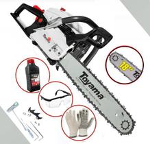 Moto serra a Gasolina Toyama TCS58H / TCS58 H 3.2HP 54cc Motor Serra 2T Sabre 18" Ponta Rolante + Kit de Acessorios