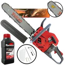 Moto Serra Motosserra À Gasolina Vulcan VSL-550P 2T 55cc 3,35HP Sabre 18 Polegadas e Corrente 32 Dentes, Leve e de Alto Desempenho Modelo Completo + ÓLEO LUBRIFICANTE TOYAMA 2T FG50 Moto Serra Motosserra À Gasolina Vulcan VSL-550P 2T 55cc 3,35HP Sabre 18 Polegadas e Corrente 32 Dentes, Leve e de Alto Desempenho Modelo Completo + ÓLEO LUBRIFICANTE TOYAMA 2T FG50
