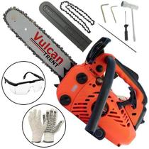 Moto serra Profissional a Gasolina Vulcan VSL250 25cc Sabre 12 p/ Poda de Galhos e Corte de Madeira p/ Construção