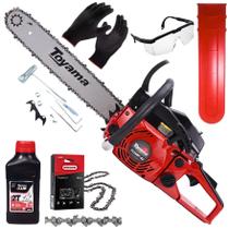 Moto Serra Toyama À Gasolina TCS58FG2 20SN Sabre Grande 50cm Ponta Rolante + Corrente Oregon + Óleo 2T, Óculos e Luvas