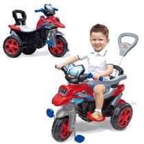 Moto Trail Infantil 2 em 1 Maral com Pedal e Empurrador Vermelha