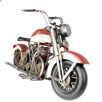 Moto Vintage Decorativa De Metal Red & White 1208