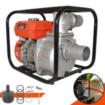 Motobomba Autoescorvante Vulcan VMB653S À Gasolina 4T 196cc 6,5HP de Potência 4.000rpm Bomba de Água Profissional Com Mangueira 3' Vazão de 60m³ 30MCA Ideal Para Construção Civil e Irrigação